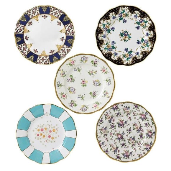 Royal Albert Other - Royal Albert 100 Years 1900-1940 Plate Set, 8", Mixed Patterns, 5-Piece